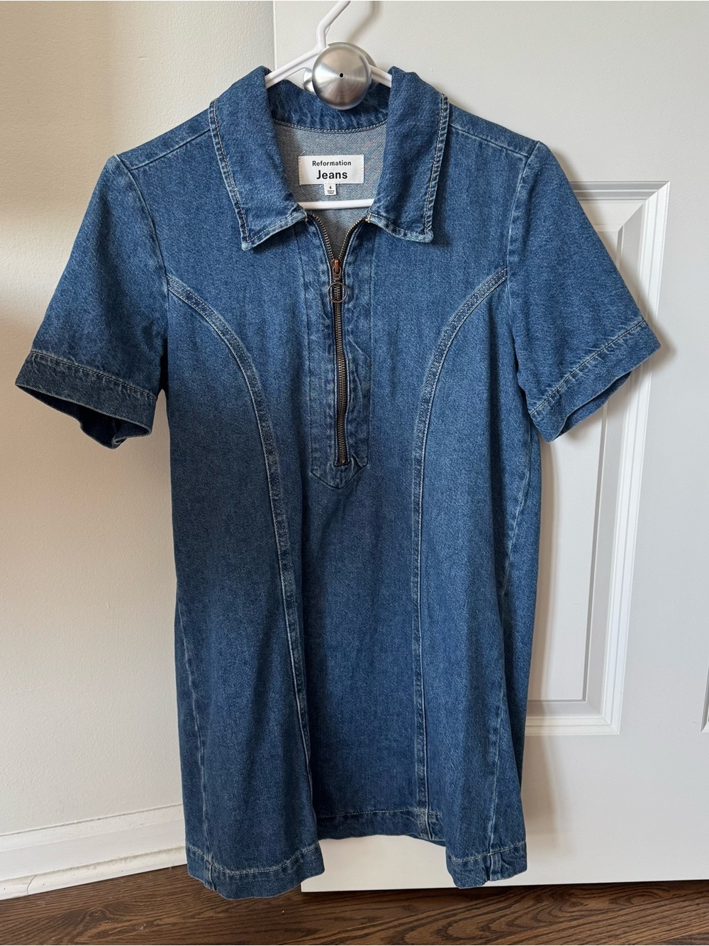 Reformation Jeans Denim Zip Dress
